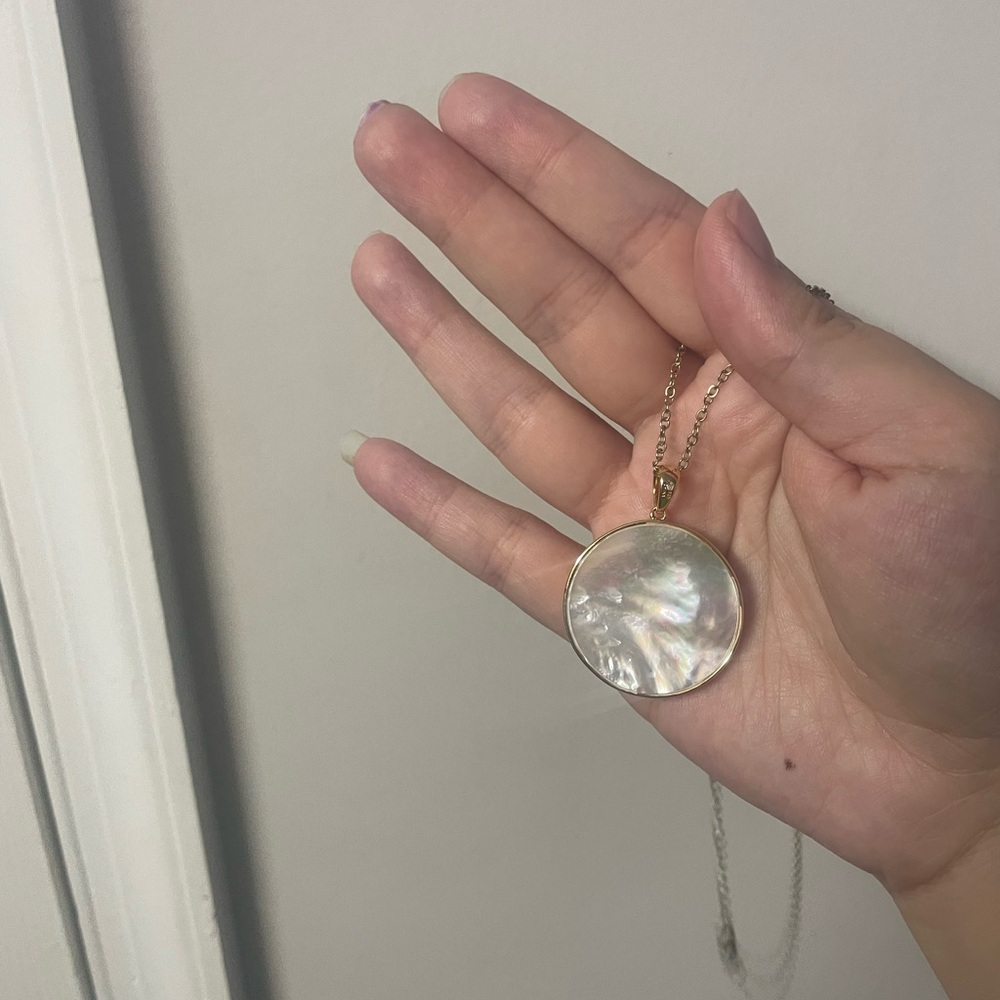 Elegant Gold and Silver Peal Pendant